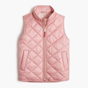 Crewcuts Shiny Light Pink Barbie Valentines Quilted Vest with Side Pockets XS